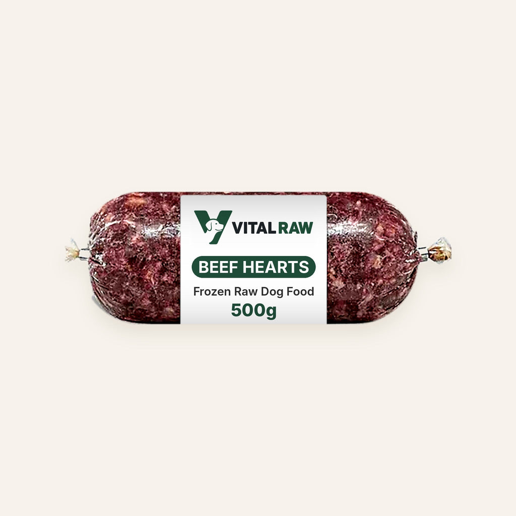 Vital Raw minced beef heart raw dog food