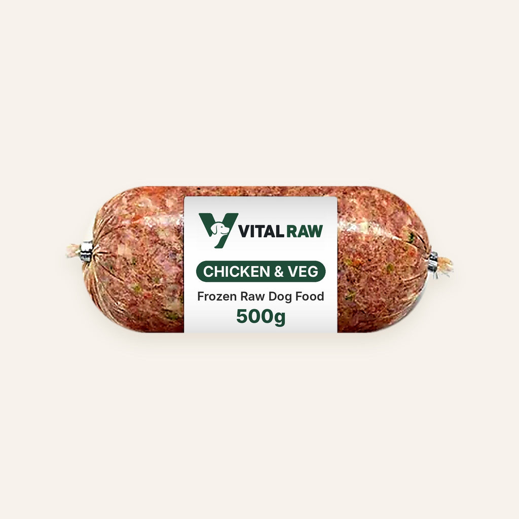 Vital Raw complete chicken and veg raw dog food